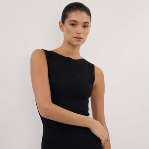 black knit maxi dress with sleeves Massey Black Knit Midi Dress | Women's Clothing